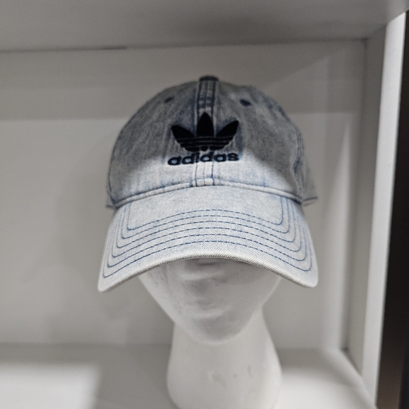 Adidas original  logo denim strap back jeans hat - Picture 6 of 6